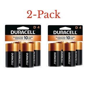 2-Pack Duracell 4 Count Coppertop D Batteries Long-lasting Power Alkaline